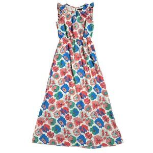 Banana Republic Multicolor Floral Sleeveless Maxi Dress Romantic Wedding Guest